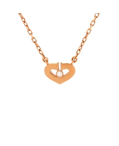 Pre-Owned Cartier Xs C Heart de Cartier Pendant Necklace 18K Rose Gold with Diamond