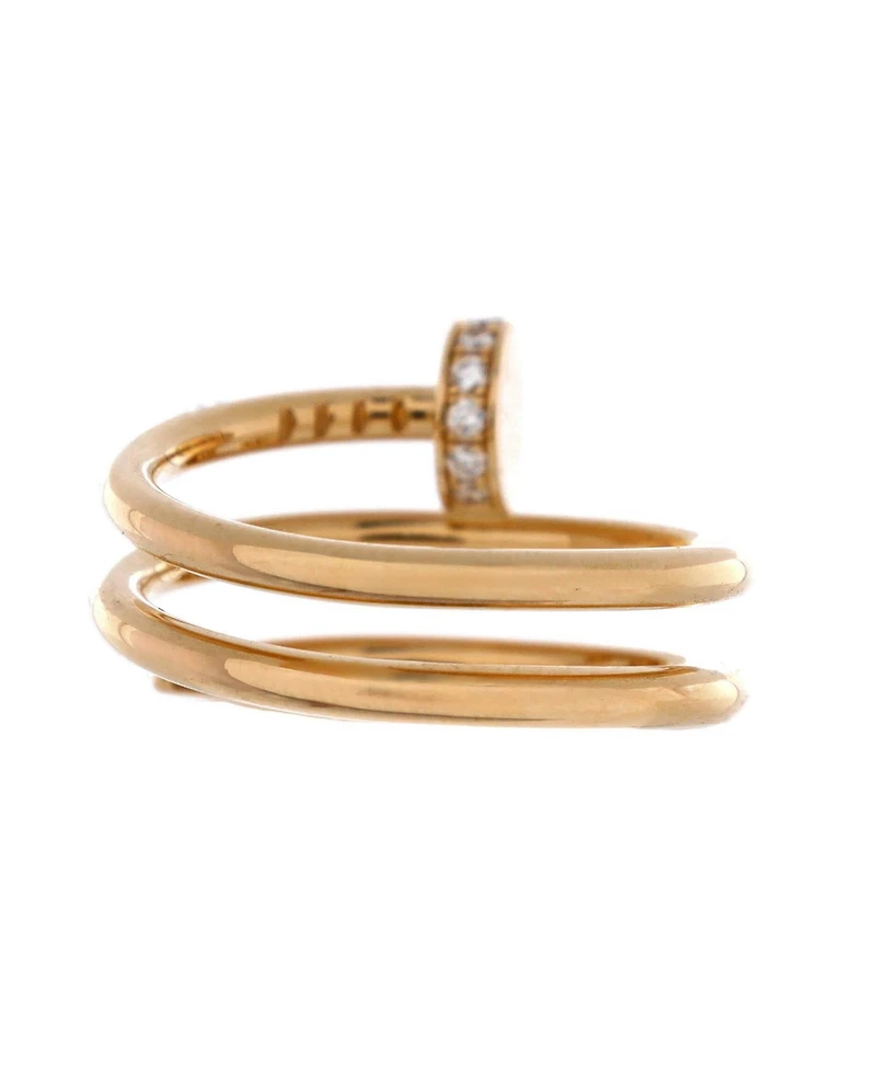 Pre-Owned Cartier Small Juste un Clou Double Ring 18K Gold and Diamonds