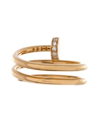 Pre-Owned Cartier Small Juste un Clou Double Ring 18K Gold and Diamonds