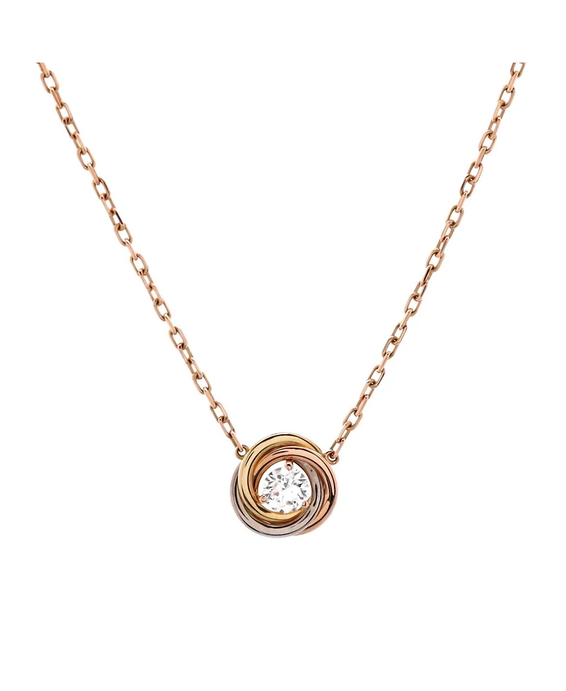 Pre-Owned Cartier Trinity Diamond Pendant Necklace 18K Tricolor Gold and Diamond