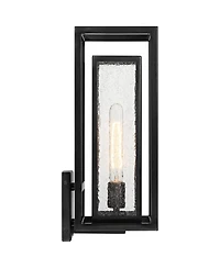 Amir 18" High Modern Outdoor Wall Light Fixture Mount Porch House Exterior Outside Weatherproof Black Clear Seeded Glass Shade Front Door Patio G