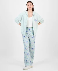 Disney Juniors Stitch Full Zip Hoodie Stitch Allover Print Drawstring Pants