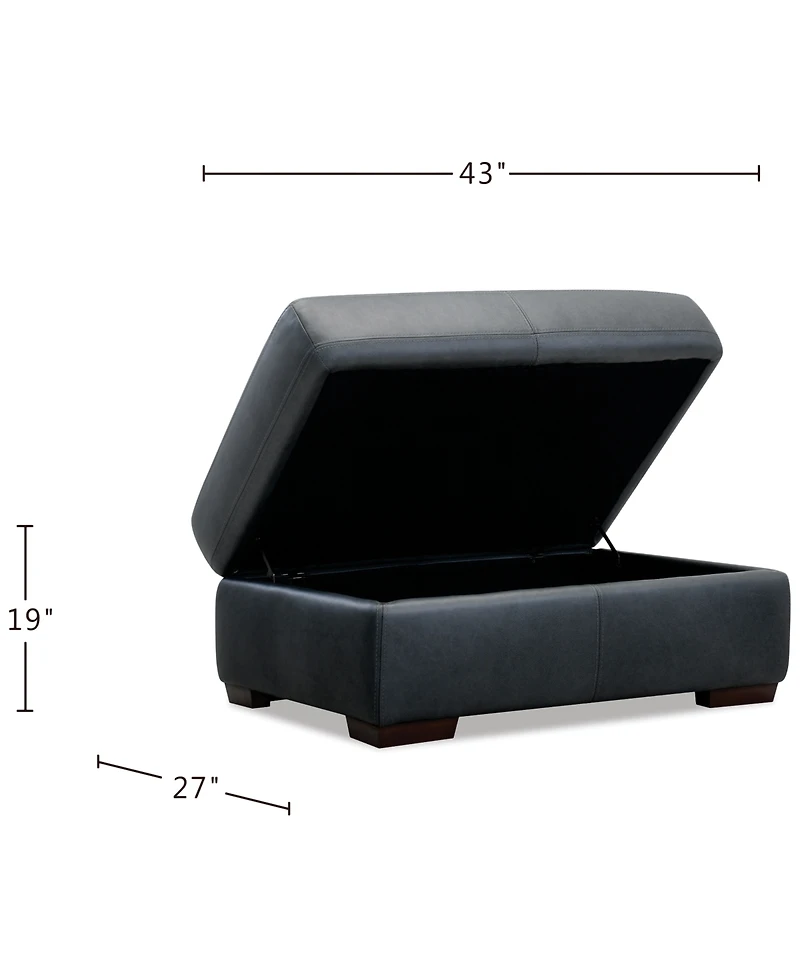 Ashlinn 43" Leather Storage Bench Ottoman, Exclusively at Macy's