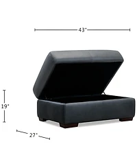 Ashlinn 43" Leather Storage Bench Ottoman, Exclusively at Macy's