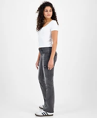 Madden Girl Juniors' Low Rise Cargo Bootcut Jeans
