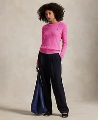 Polo Ralph Lauren Women's Cable Wool-Cashmere Crew Neck Sweater