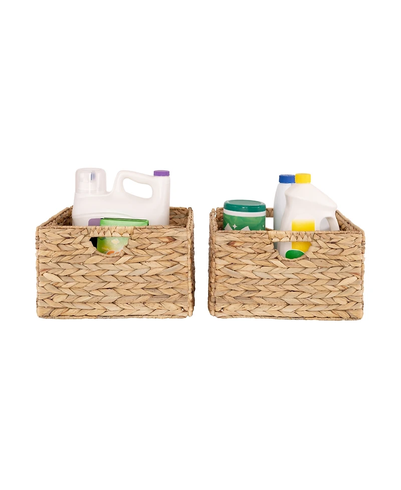 Seville Classics Handwoven Water Hyacinth Basket, 2-Pack