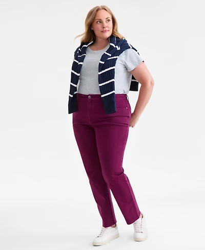 Style & Co Plus High-Rise Straight-Leg Pants, Exclusively at Macy's