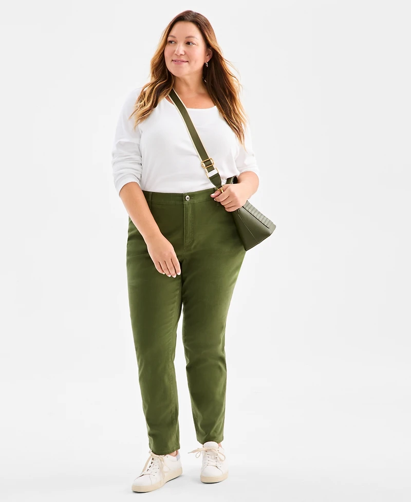 Style & Co Plus High-Rise Straight-Leg Pants, Exclusively at Macy's