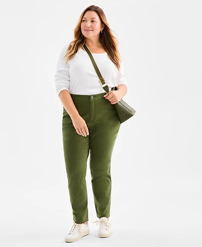 Style & Co Plus High-Rise Straight-Leg Pants, Exclusively at Macy's