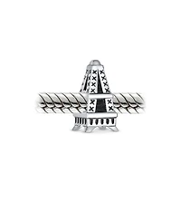 Bling Jewelry Traveler Paris Vacation Eiffel Tower Charm Bead Oxidized Sterling Silver Fits European Bracelet