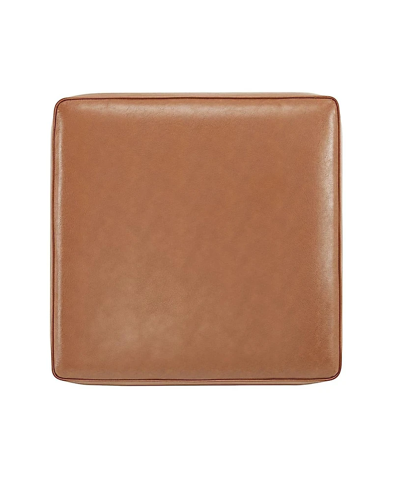 Modern Faux Leather Ottoman Square Footrest with Foam Cushion Modular Sectional Ottoman for Living Room Seating or Coffee Table Use-The Pop Home