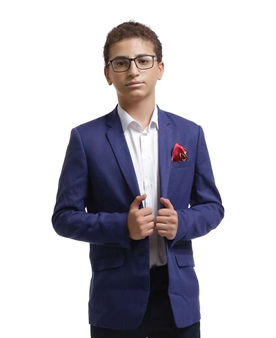 Elie Balleh Boys Blue Slim Fit Digital Rain Jacket
