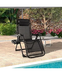 Gymax Zero Gravity Chair Folding Recliner Lounge w/ Cushion Cup Holder