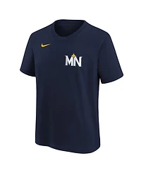Nike Big Boys and Girls Royce Lewis Navy Minnesota Twins Fuse City Connect Name Number T-Shirt