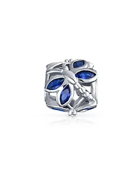 Bling Jewelry Blue Cz Butterfly Dragonfly Firefly Bead Charm Bead Fits European Bracelet Sterling Silver