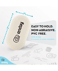 Erasers Pencil Big Oval, Erasers School Supplies for Kids and Artists, Hi Polymer Large White Soft Eraser, Rubber and Non – Abrasive Eraser, Be