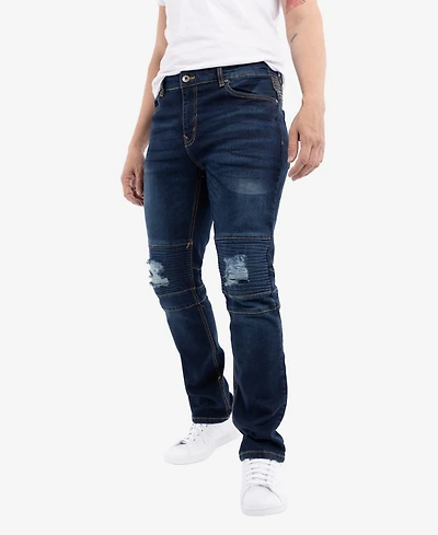 X-Ray Men's Slim Fit Moto Jeans