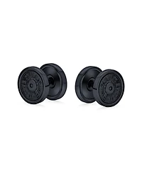 Bling Jewelry Dumbbell Black Ear Plug Earrings for Men 316L Steel 16G 12MM