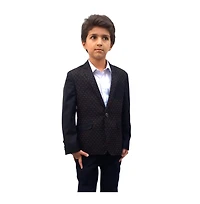 Elie Balleh Toddler Navy Slim Fit Diamond Dots Blazer