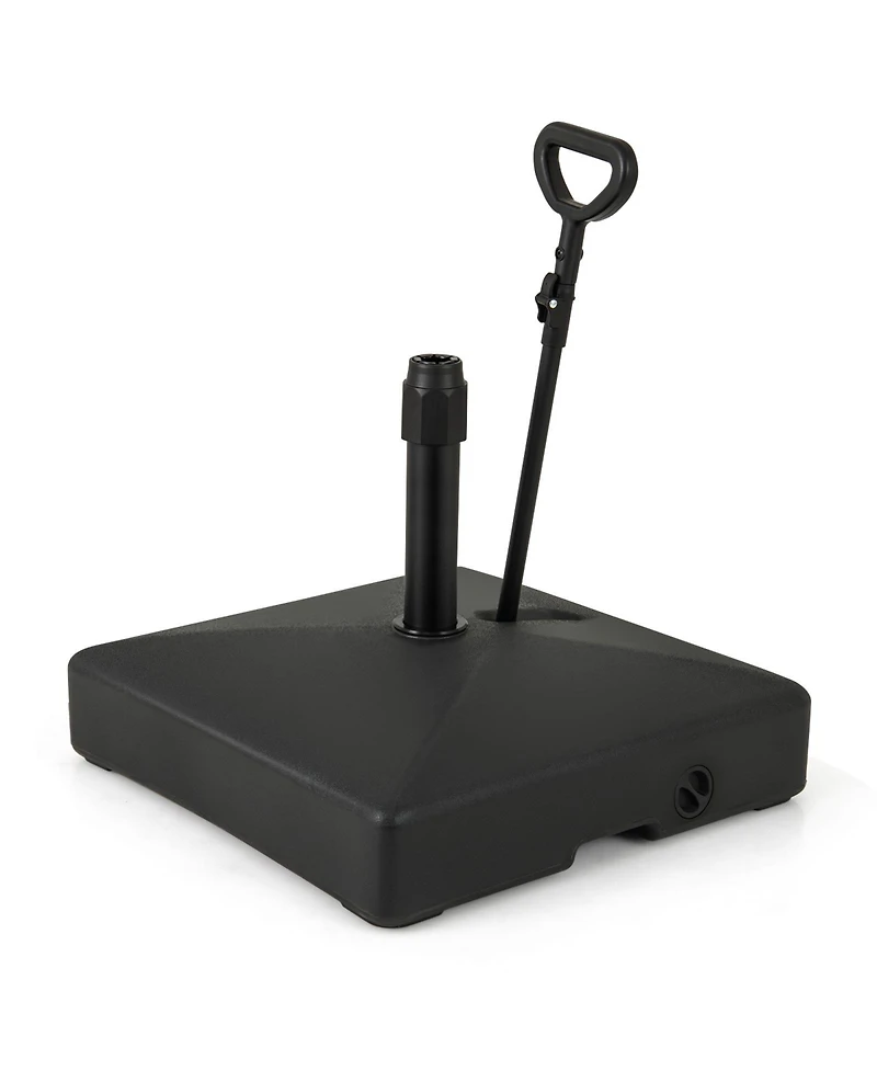 Mobile Patio Umbrella Base Water Sand Fillable Market Table Umbrella Stand with 3 Wheels