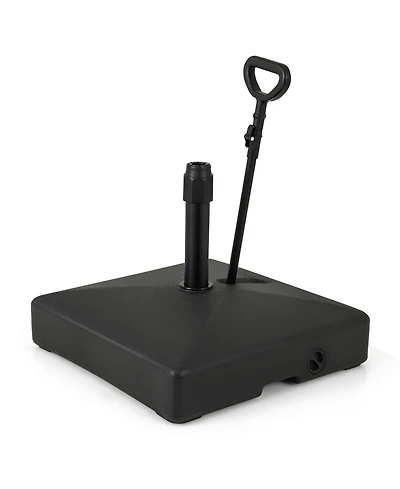 Mobile Patio Umbrella Base Water Sand Fillable Market Table Umbrella Stand with 3 Wheels