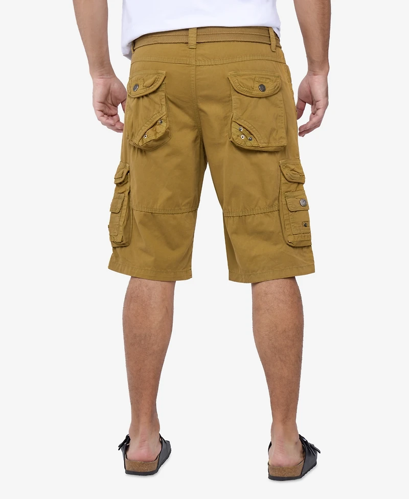 X-Ray Men's Belted Knee Length Cargo Shorts
