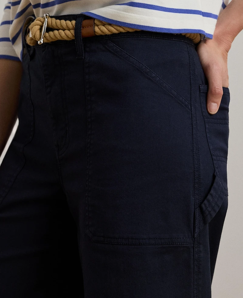 Lauren Ralph Women's Stretch Chino Wide-Leg Cropped Pants