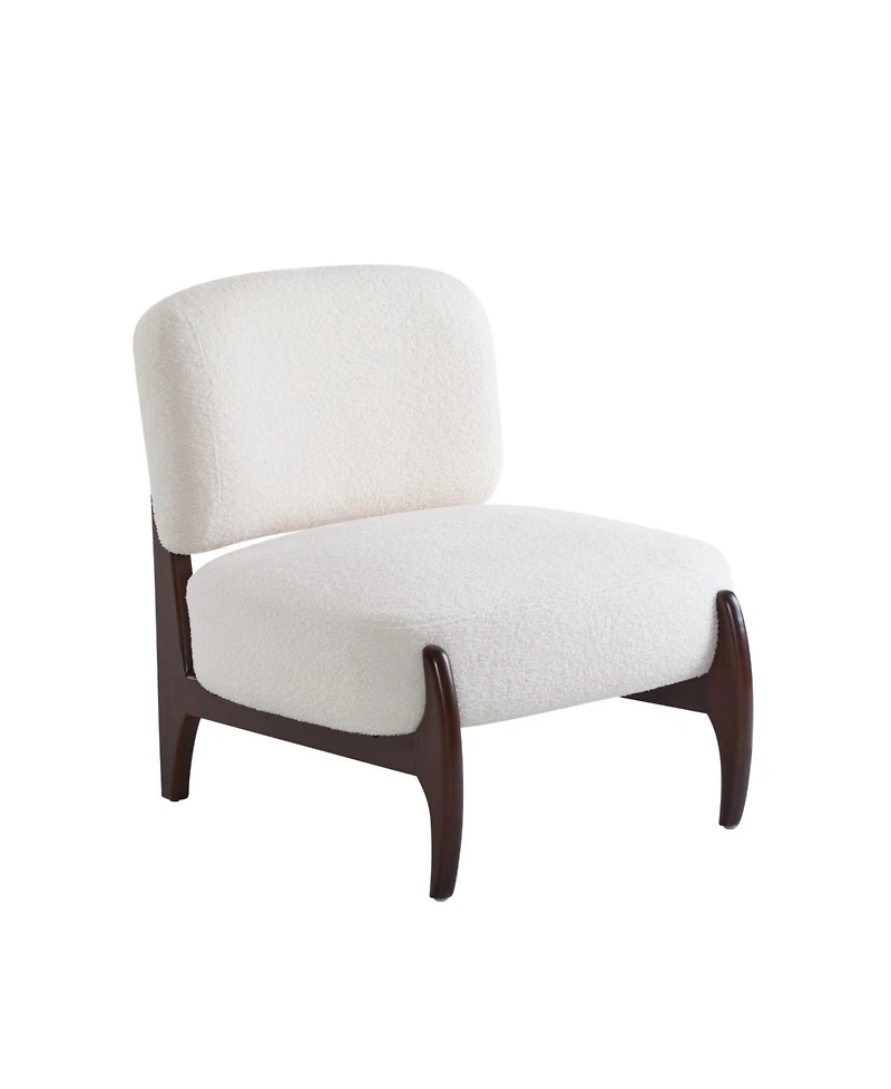Boucle Lounge Chairs - Modern, Solid Wood Frame