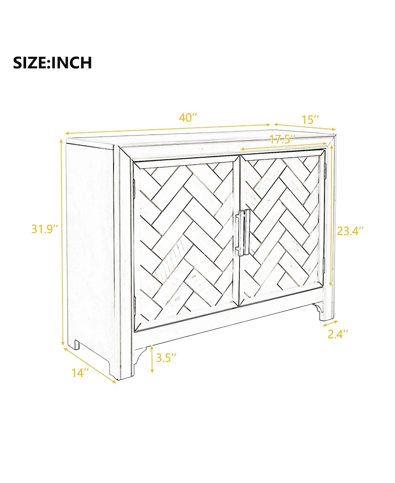 Streamdale 40" Modern Cabinets Unique Doors & Adjustable Shelves