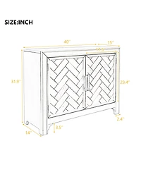 Streamdale 40" Modern Cabinets Unique Doors & Adjustable Shelves