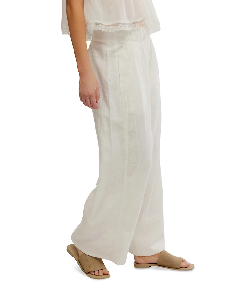 Free People Women's Days End Linen-Blend Pull-On Pants