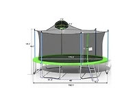 16FT Trampoline with Safety Enclosure Net, Basketball Hoop and Ladder, Large-Scale Trampoline for Kids/Adluts Family Jumping Outdoor Workout