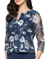Alex Evenings Petite Stretch Tulle Jacket Dress