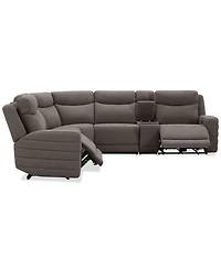 Kristyan -Pc. Fabric Sectional with 2 Power Recliners and Console