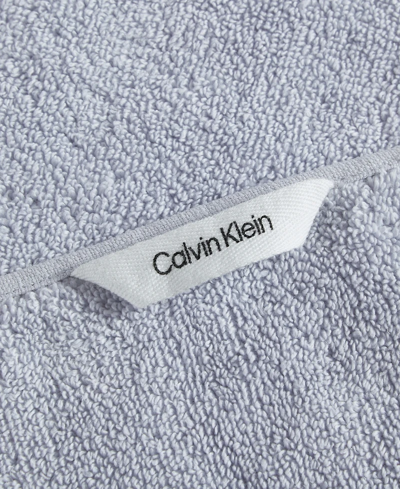 Calvin Klein Entwine Solid Cotton Terry 2-Pc. Bath Towel Set, 64" X 34"