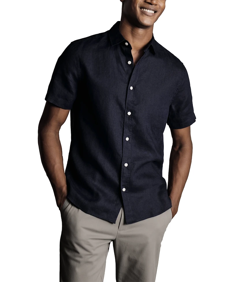 Charles Tyrwhitt Men's Slim-Fit Button-Down Linen Shirt