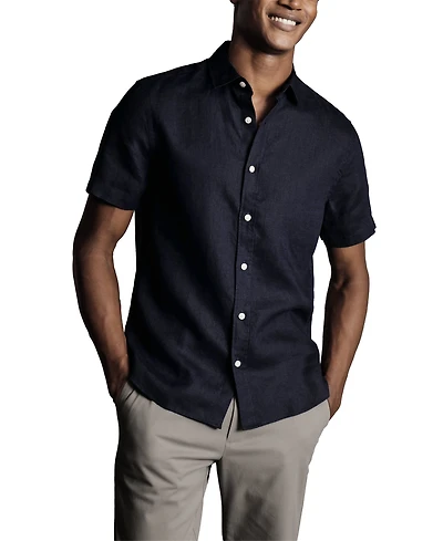 Charles Tyrwhitt Men's Slim-Fit Button-Down Linen Shirt