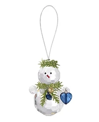 Ganz Kissing Krystals Teeny Mistletoe Snowman with Blue Heart Ornament