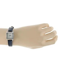 Peugeot Women's 20mm Square Watch with Glossy Leather Strap