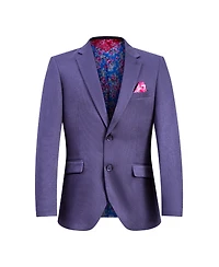 Elie Balleh Boys Purple Slim Fit Classic Blazer