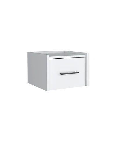 Modern One-Drawer Faux Wood Floating Nightstand – Space-Saving Design