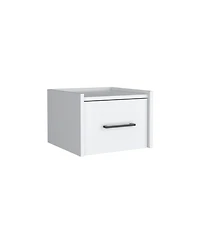 Modern One-Drawer Faux Wood Floating Nightstand – Space-Saving Design