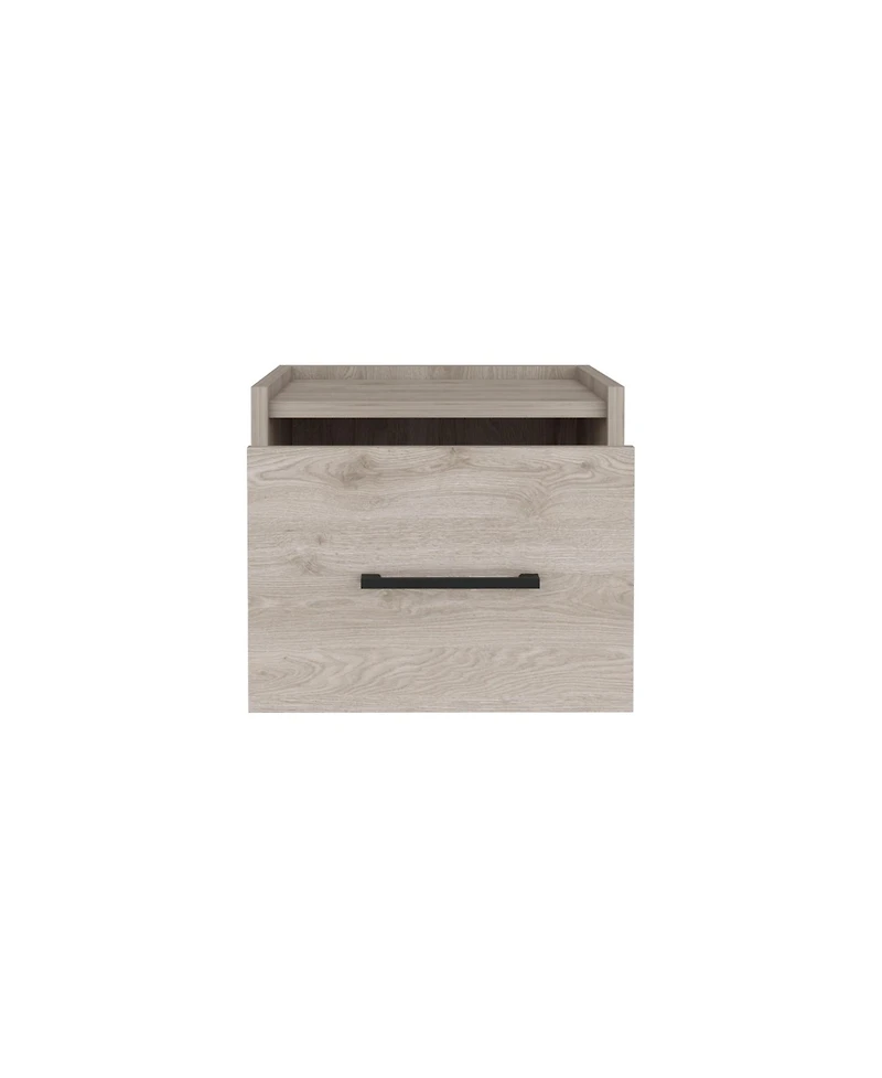 Modern One-Drawer Faux Wood Floating Nightstand – Space-Saving Design