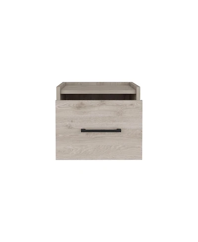 Modern One-Drawer Faux Wood Floating Nightstand – Space-Saving Design