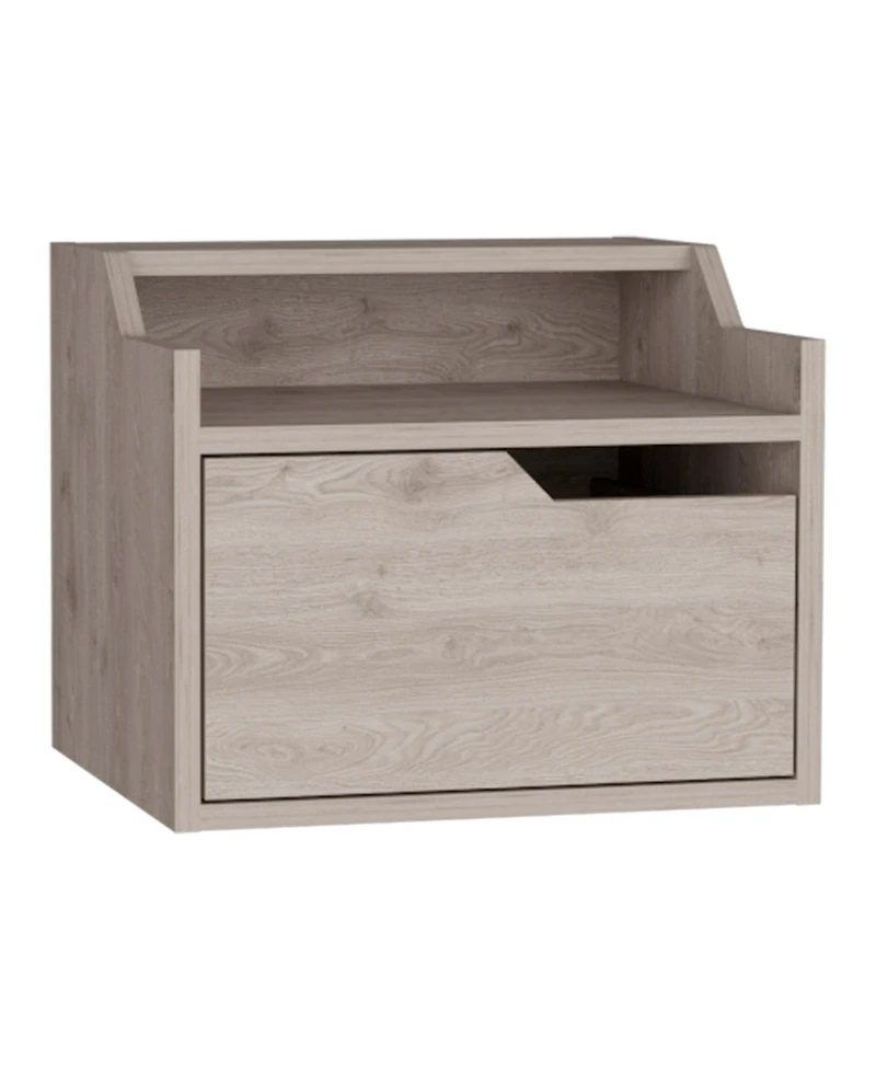 Modern Floating Nightstand with One Drawer – Faux Wood Design