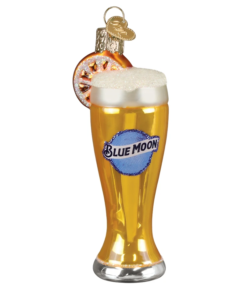 Old World Christmas 4.5" Adult Beverages Glass of Blue Moon Beer Ornament