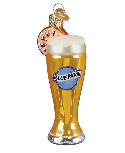 Old World Christmas 4.5" Adult Beverages Glass of Blue Moon Beer Ornament