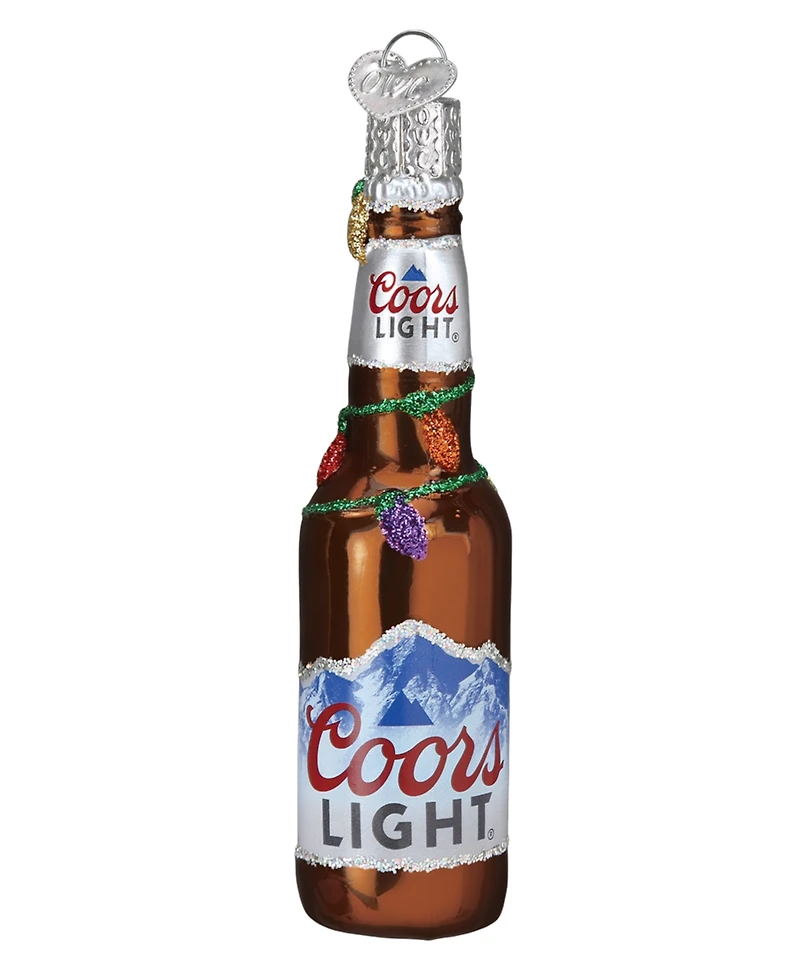 Old World Christmas 4.5" Adult Beverages Holiday Coors Light Beer Bottle Ornament