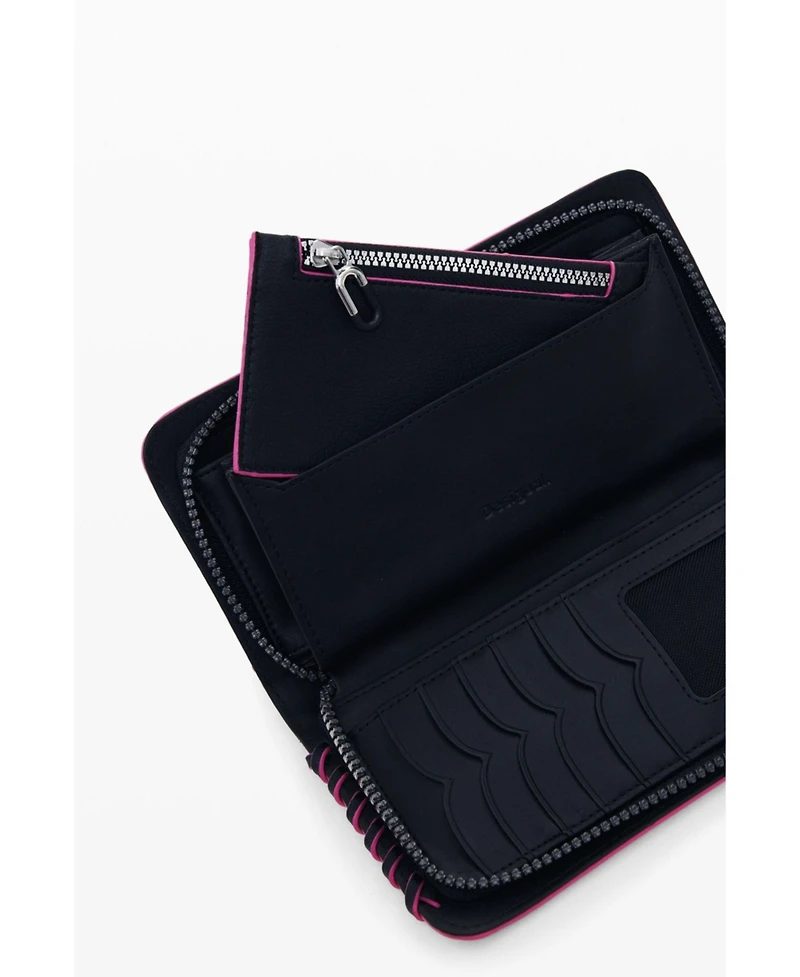 Desigual Women's Medium wallet with detachable leather-effect